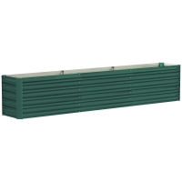 Outsunny Letto per Orto a Fondo Aperto con Bordi Arrotondati in Acciaio Zincato, 240x40x45 cm, Verde