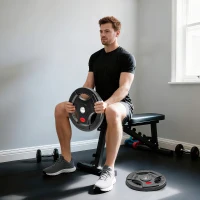 SPORTNOW Olympic Weight Plate, 2"/5cm Weight Disc with Tri-Grips, 20kg Dumbbell Plate for Weightlifting and Strength Training Home Gym Fitness Workout, Black(m-2)