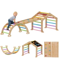 AIYAPLAY Kids climbing triangle with reversible ramp slide rocker and multicolor climbing frame(m-6)