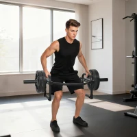 SPORTNOW Olympic Trap Bar, 2" Hex Barbell Bar with 300kg Capacity for Deadlifts, Shrugs, Squats and Farmer Walks(m-2)