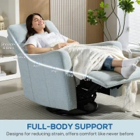 HOMCOM Poltrona relax reclinabile, con poggiapiedi, girevole a 360°, a dondolo, 82 x 90,5 x 101 cm, Grigio(m-4)