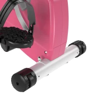 HOMCOM Cyclette Pieghevole da Fitness in Acciaio, Cyclette Magnetica Pieghevole da Casa con Altezza Regolabile, Resistenza Magnetica a 8 Livelli, Schermo LCD, 43x97x109cm, Rosa(m-9)