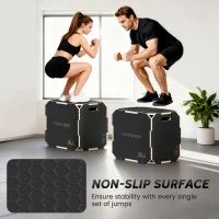 SPORTNOW Non-Slip Plyo Box, Corner-free Wooden Jump Box, 40.5 x 61 x 51 cm(m-6)