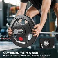 SPORTNOW Olympic Weight Plate, 2"/5cm Weight Disc with Tri-Grips, 20kg Dumbbell Plate for Weightlifting and Strength Training Home Gym Fitness Workout, Black(m-5)