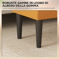 HOMCOM Panca Fondoletto in Poliestere e Legno per Camera da Letto e Ingresso, 95x38x45 cm, Arancione(m-5)