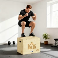 Box jump pliométrie 3 en 1 - Collaboration Aosom.fr x FFHandball - boîte à saut musculation fitness bois(m-2)