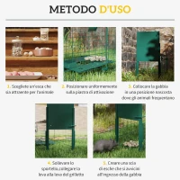 Outsunny Gabbia Trappola per Animali Piccoli con Una Porta e Maniglia, 100x25x28cm cm, Verde Scuro(m-4)