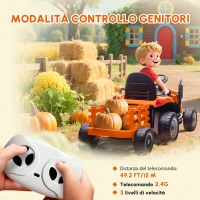 AIYAPLAY Trattore Elettrico per Bambini con Telecomando, da 3 a 8 Anni, Arancione(m-6)