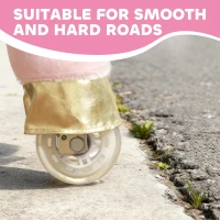 AIYAPLAY Kids Rocking Horse, Plush Walking Horse with Wheels, Ride On Unicorn Toy for Ages 3-5 Years Old, White(m-8)