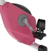 HOMCOM Cyclette Pieghevole da Fitness in Acciaio, Cyclette Magnetica Pieghevole da Casa con Altezza Regolabile, Resistenza Magnetica a 8 Livelli, Schermo LCD, 43x97x109cm, Rosa(m-10)