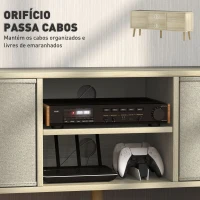 HOMCOM Móvel de TV para Televisores de até 50 Polegadas com 2 Gavetas de Tecido 2 Prateleiras Abertas 110x29x46,5 cm Madeira Clara e Bege(m-6)