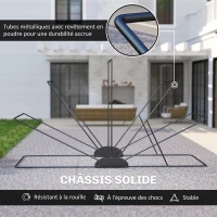 Outsunny Abri de moto extérieur tente à moto housse de protection en tissu Oxford, 2 fenêtres, 345 x 135 x 191 cm, noir(m-5)