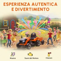 AIYAPLAY Trattore Elettrico per Bambini con Telecomando, da 3 a 8 Anni, Arancione(m-8)