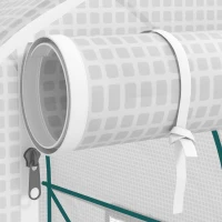 Outsunny Serre de jardin tunnel avec châssis en acier et 4 fenêtres en PE 2,5x2x2 m, Blanc(m-5)