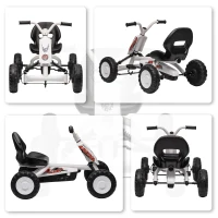 AIYAPLAY Kids Pedal Go Kart with Steel Frame, Sporty Design, for Ages 2-5 Years, White(m-9)