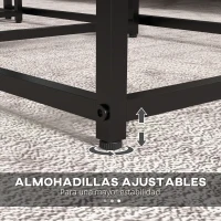 HOMCOM Mesas Auxiliares para Salón Mesas Nido de 3 Piezas con Efecto Mármol y Marco de Acero para Dormitorio Blanco(m-6)