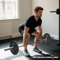 SPORTNOW Olympic Weight Plate, 2"/5cm Weight Disc with Tri-Grips, 20kg Dumbbell Plate for Weightlifting and Strength Training Home Gym Fitness Workout, Black(m-9)