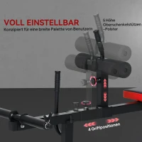 SPORTNOW Beentrainingsbank, kuithefmachine, met wielen, sportuitrusting voor fitnessoefeningen thuis, staal, zwart(m-5)