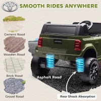 AIYAPLAY Voiture Électrique pour Enfants TOYOTA Land Cruiser 12V avec Télécommande, Âge 3-8 Ans, Vert(m-3)