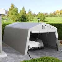 Outsunny Tente garage carport dim. 6,2L x 3,3l x 2,4H m acier galvanisé robuste PE haute densité 150 g/m² imperméable anti-UV(m-10)