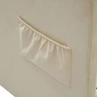 3ft Upholstered Single Sofa Bed with USB and Type-C Charging Station, Under-bed Storage with Side Pockets, 205L x 106W x 75H cm, Beige(m-9)