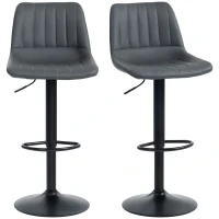 HOMCOM Bar stools 2-pack in retro design, with footrest, height adjustable, 43 cm x49,5 cm x 111 cm(m-6)