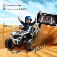 AIYAPLAY Véhicule tout-terrain électrique 12V pour enfants, télécommande, feux LED, musique, klaxon, pour enfants de 3-8 ans, Gris(m-3)