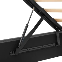 Double Ottoman Upholstered Bed Frame with Hydraulic Storage, 2 Drawers, Side Pockets, Headboard for Living Room, 203L x 138W x 111H cm, Grey(m-9)