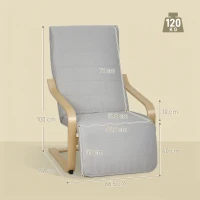 HOMCOM Poltrona da Salotto con Poggiapiedi Regolabile Rivestita in Lino Sintetico 66,5x94x100cm Grigio(m-3)