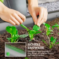 Outsunny Houten plantenbak, modulair verhoogd bed, beschermde randen, bodemloos ontwerp, 195 x 62 x 30 cm, zilver(m-6)