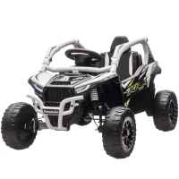 AIYAPLAY Fuoristrada elettrico 12V per bambini, telecomando, luci LED, musica, clacson, per bambini da 3-8 anni, Grigio(m-6)