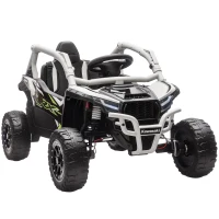 AIYAPLAY Véhicule tout-terrain électrique 12V pour enfants, télécommande, feux LED, musique, klaxon, pour enfants de 3-8 ans, Gris(m-7)