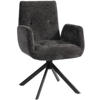 HOMCOM Gestoffeerde fauteuil, accentfauteuil, modern design, draaibaar, tot 120 kg, Zwart