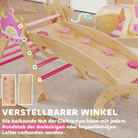 AIYAPLAY 8-in-1 Indoor-Klettergerüst für Kinder, Prinzessinnen-Design, Rutsche, Rampe, Bogen, Holz(m-6)
