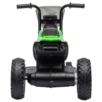 HOMCOM Elektro Kindermotorrad Honda, 3 km/h, Soundeffekte, für 18-36 Monate, Grün(m-10)