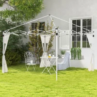 Outsunny Lot de 2 panneaux latéraux pour gazebo avec portes et fenêtres zippées, pour gazebo pop-up de 3x3m ou 3x6m(m-10)