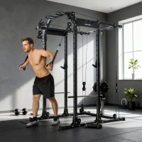 SPORTNOW Cable Crossover Machine, with Lat-Pull Down System(m-2)