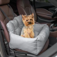 PawHut Siège d'auto pour animaux de compagnie sac de transport chien et chat rembourré de coton PP épais sûr et confortable fond antidérapant 50 x 54 x 33 cm gris foncé(m-10)