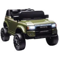 AIYAPLAY Voiture Électrique pour Enfants TOYOTA Land Cruiser 12V avec Télécommande, Âge 3-8 Ans, Vert(m-5)
