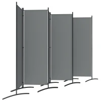 Outsunny 6 Panel Folding Room Divider Foldable Freestanding Garden Privacy Screen, 332 x 172 cm, Dark Grey(m-11)