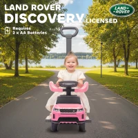 AIYAPLAY LAND ROVER DISCOVERY Licensed Baby Push Car, 2-in-1 Ride on Car with Push Handle and Safety Guardrail, Pink(m-5)