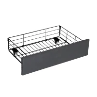 5ft King Ottoman Bed Frame with Two Drawers and Side Pockets, Velvet Upholstered Headboard for Living Room, 213L x 155W x 111H cm, Grey(m-10)