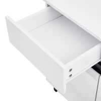 Storage Cabinet with High-goss 4-Door, 4-Drawer and Soft-close Hinges, Sideboard with Adjustable Shelves, 160L x 40W x 68H cm, White(m-9)