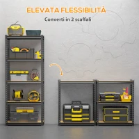 HOMCOM Scaffalatura Industriale a 5 Livelli in MDF e Acciaio con Ripiani Aperti e Regolabili, 70x30x167.5 cm(m-5)