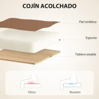 HOMCOM Silla de Escritorio con Reposapiés Respaldo Reclinable Acolchado Grueso Tapizada en Cuero Sintético Marrón(m-6)