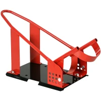 HOMCOM Caballete Elevador Universal con Longitud Ajustable Tapas de Goma Base Estructura Metálica Carga 450 kg Rojo(m-11)