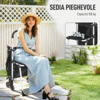 HOMCOM Carrello della Spesa in Alluminio con Borsa da 40L Impermeabile e Sedile, 46x59.5x97 cm, Nero e Argento(m-5)