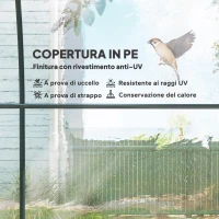 Outsunny Serra a Tunnel 3x2x2m con Porta Avvolgibile e Finestre a Rete in Acciaio e Plastica, Trasparente(m-4)