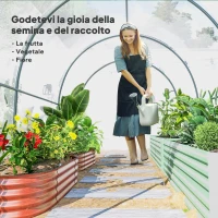 Outsunny Serra a Tunnel 3x2x2m con Porta Avvolgibile e Finestre a Rete in Acciaio e Plastica, Trasparente(m-8)