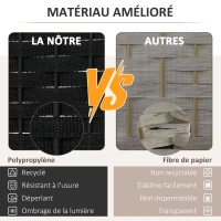 HOMCOM Paravent interieur en bois 6 panneaux 240 x 170 cm séparateur de pièce pliable pour salon, chambre à coucher, naturel(m-4)